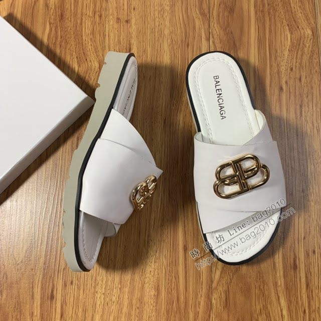 Balenciaga經典款男鞋 巴黎世家頂級版本男士夏季牛皮鞋面涼拖  hdbl1280